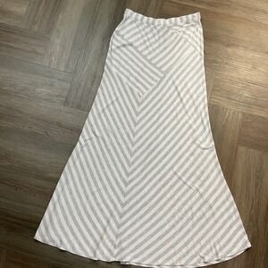 Design History Womens Maxi Skirt Small‎ Gray White Striped Y2K 2000s Casual